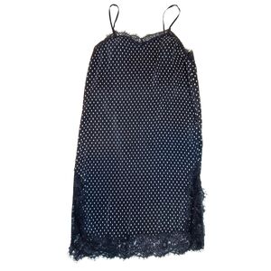 Free People Margot Black and White Polka Dot Slip Dress Size M